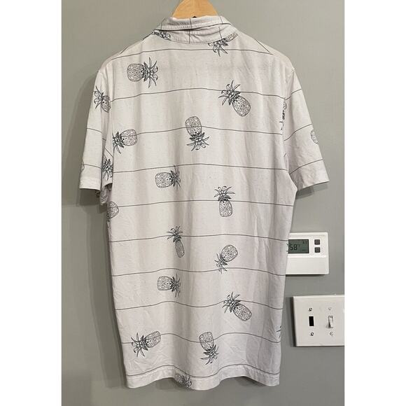 Travis Mathew Golf Polo Shirt Short Sleeve Active‎ Athleasure Pineapple Large - Picture 2 of 7